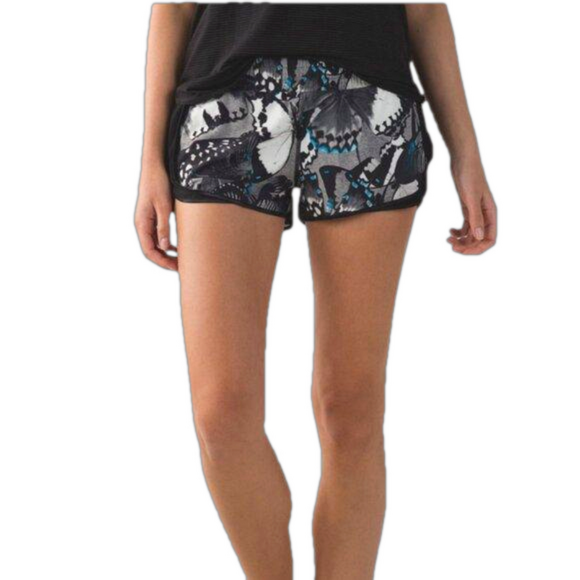 Lululemon Super Squad Short Exploded So Fly Butterfly Angel Wing Black / Black - Picture 1 of 9